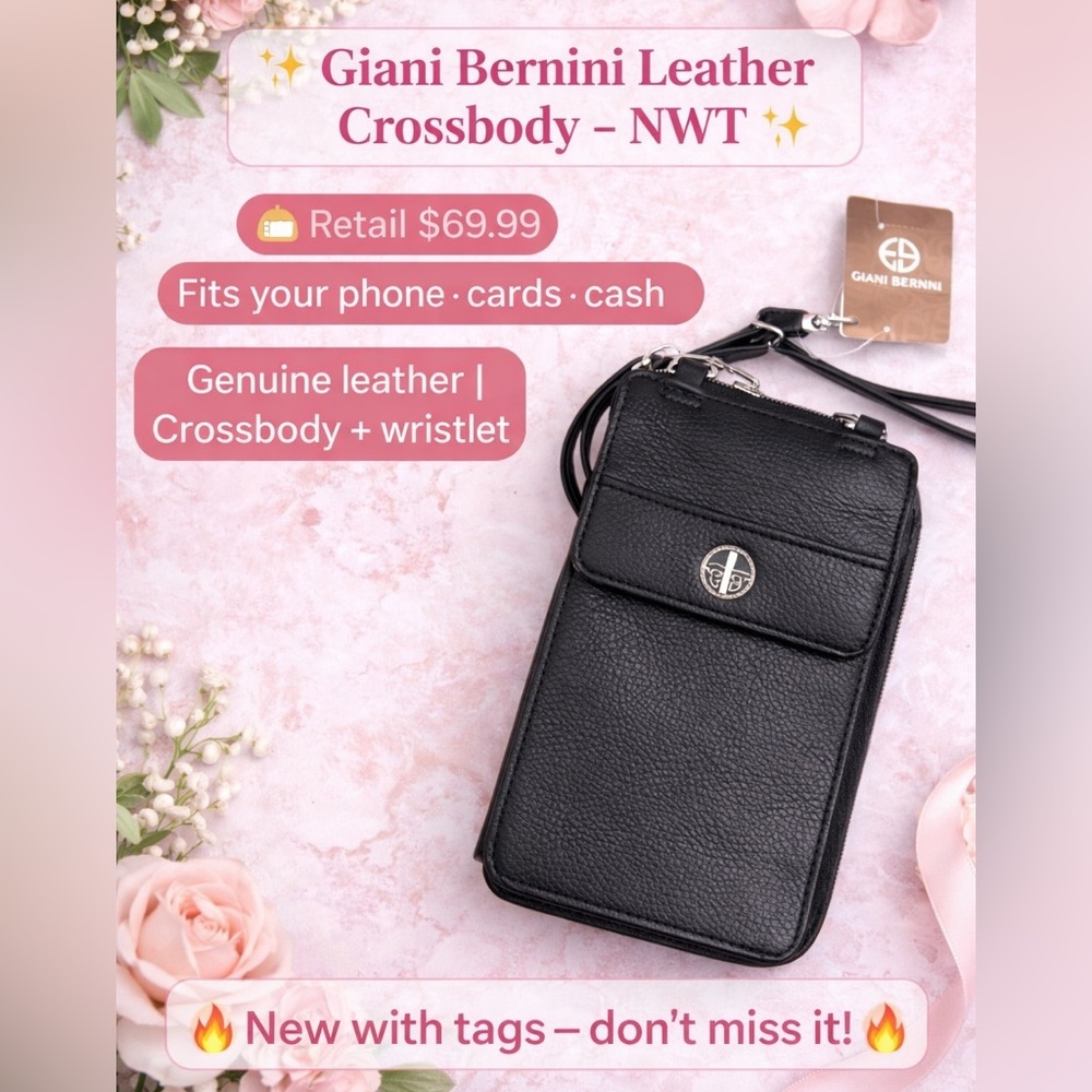 ✨ Giani Bernini Leather Crossbody Wallet – NWT ✨
